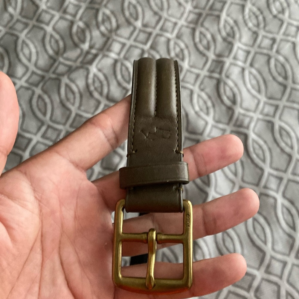 Green Leather Polo Belt